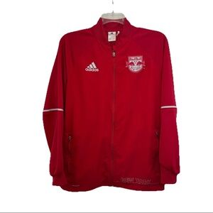 Adidas New York Red Bulls Training Jacket Men’s Large Red Full Zip